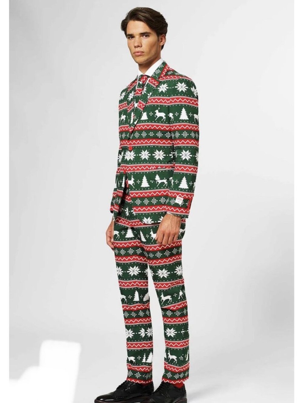 OppoSuits Men’s 3-Piece Festive Green Christmas Holiday Suit
